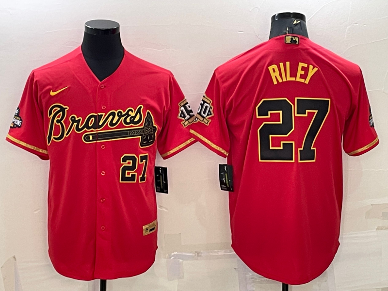 Men's Atlanta Braves Austin Riley #27 Red Jersey